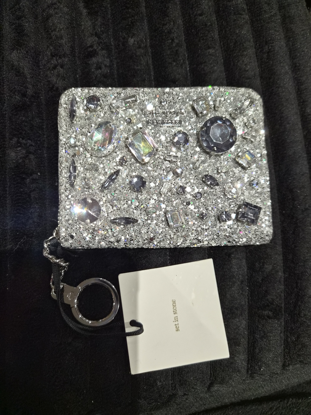 Brand New KATE SPADE Sparkling Silver Embellished Wallet